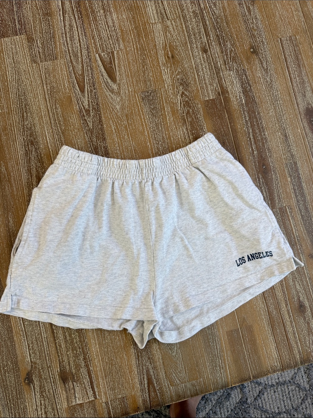 Brandy Melville Light Gray 'Los Angeles' Athletic Shorts
